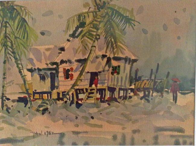 Artist Tan Choon Ghee fishing village