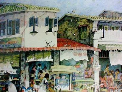China Town - A painting By Lee Eng Beng